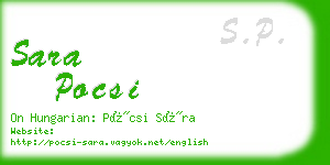 sara pocsi business card
